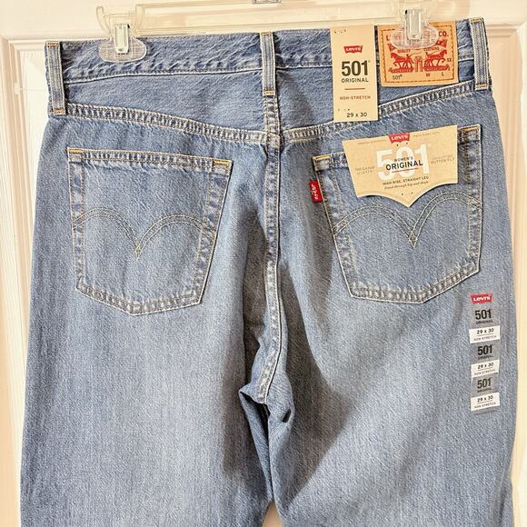 Levi's 501 Original Women's High Rise Straight Leg Button Fly Denim Jeans 29x30 - Picture 5 of 8